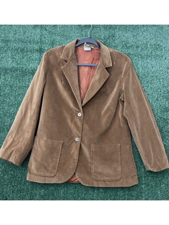 Legends Jackets & Blazers - Legends Blazer Jacket Brown Two Button Size 14 Women Pockets Cotton Soft